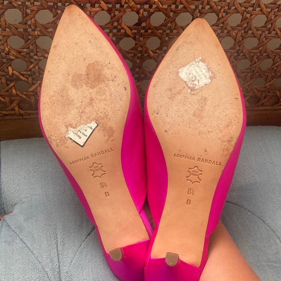 Loeffler Randall Fuchsia Satin kitten heel Mules - Picture 5 of 7